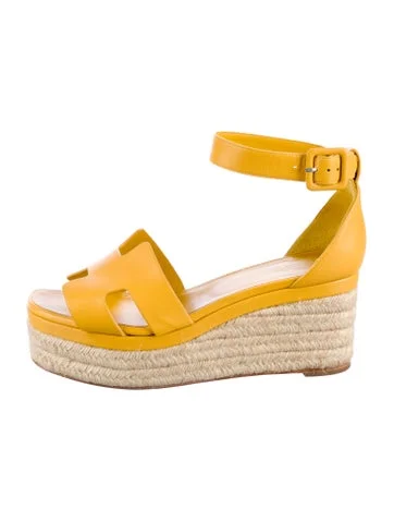 Hermès Elda Leather Espadrilles