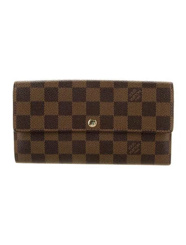 Louis Vuitton Damier Ebene Pattern Coated Canvas Sarah Wallet